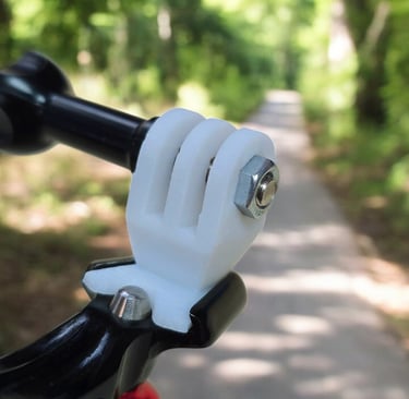 white single mount with gopro camera in woods