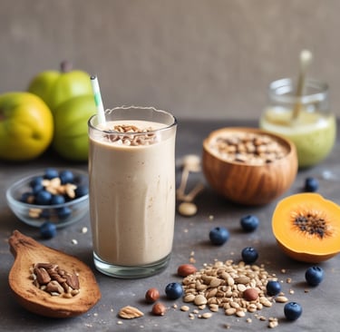 A box featuring a health-related product labeled 'apta+ Glukofit' with a purple and white design. The product claims a vanilla flavor and highlights benefits for diabetes, including low sodium and lactose content, high fiber, vitamins, and calcium. The front design includes a photo of a white beverage to suggest consumption.