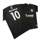 a black and white soccer jersey shirt with a white and black soccer jersey, santos of neymar