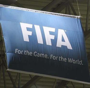 a banner board with the words fifa for the game