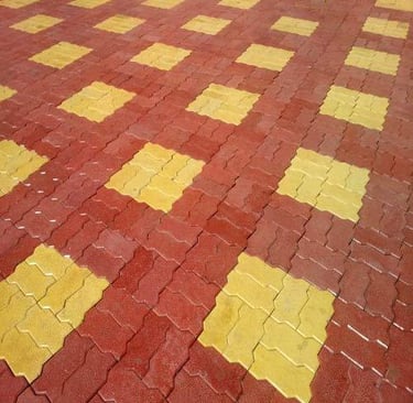 Top-grade paver blocks in geometric patterns for commercial spaces