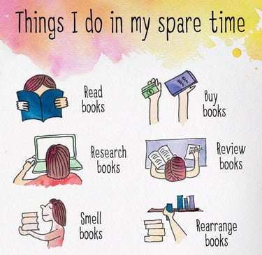 a poster with a picture of a woman reading a book