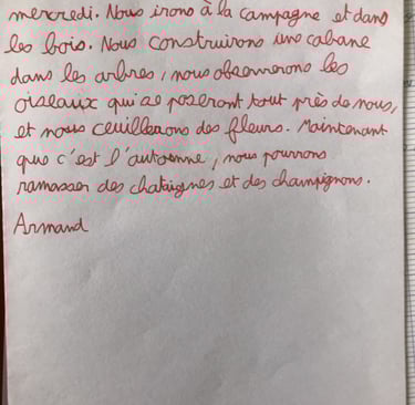 Résultat après rééducation écriture