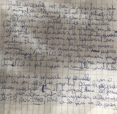 Ecriture avant rééducation