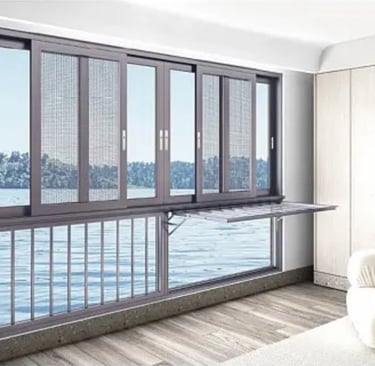 Fenglu 120 Series Three or Six Track Electric Thermal Break Sliding Window, with window screen