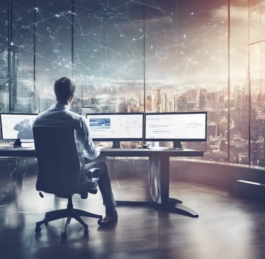 a man standing on top of a pile of wood