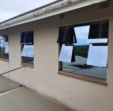 Frameless window installation in Pinetown by KZN aluminium and Glass