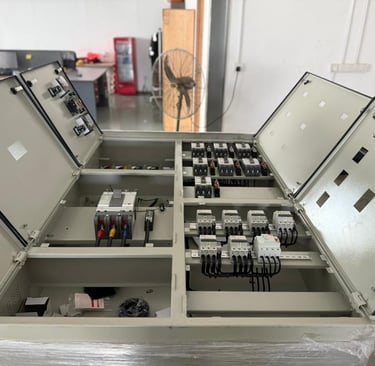 supply, fabricate & install new distribution boards (DB), MCCB, MCB, breaker & E/F calibration.