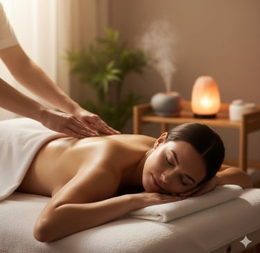 Atpalaiduojantis masažas – poilsio ir ramybės akimirka GB Plius studijoje.