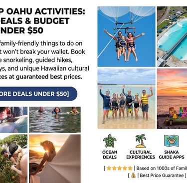 Family parasailing in Waikiki Honolulu under $50 budget Oahu activities
