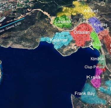 Kalkan Town Map 