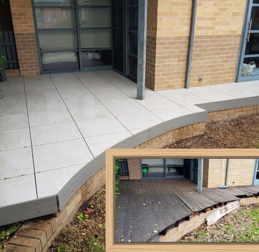 Replacing a timber deck with tile