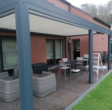 Pergola P190 offrant une protection efficace contre les éléments météorologiques