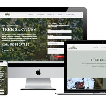 a showcase of a web design website across multiple devices