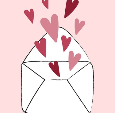 enveloppe coeurs