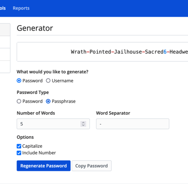 example of a passphrase generator