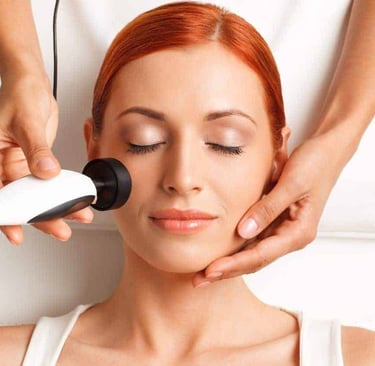 woman receiving radiofrequency microneedling with PRP