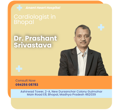 A graphical representation highlighting Dr. Prashant Srivastava as the Best Cardiologist in Bhopal.