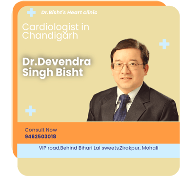 A graphical representation highlighting Dr. Devendra Bisht as the Best Cardiologist in Chandigarh