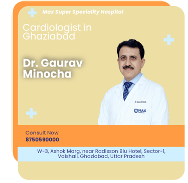 A graphical representation highlighting Dr. Gaurav Minocha as the Best Cardiologist in Ghaziabad.