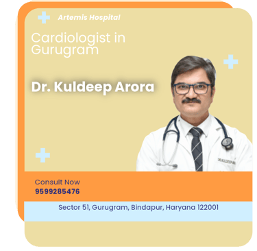 A graphical representation highlighting Dr. Kuldeep Arora as the Best Cardiologist in Gurugram.