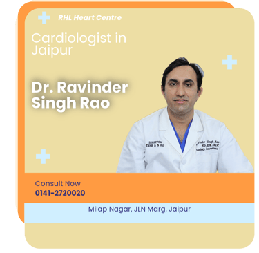 A graphical representation highlighting Dr. Ravinder Singh Rao as the Best Cardiologist in Jaipur.