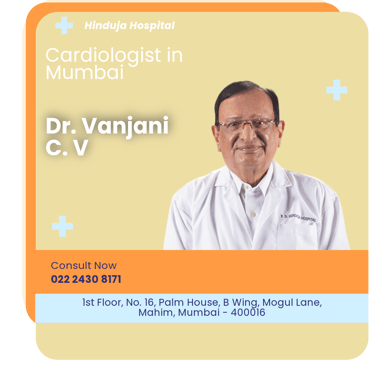 A graphical representation highlighting Dr. Vanjani C. V as the Best Cardiologist in Mumbai.