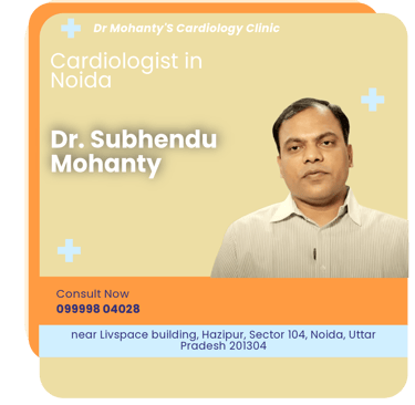 A graphical representation highlighting Dr. Subhendu Mohanty as the Best Cardiologist in Noida.