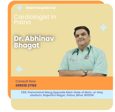 A graphical representation highlighting Dr. Abhinav Bhagat as the Best Cardiologist in Patna.