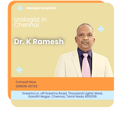 A graphical representation highlighting Dr. K Ramesh as the Best Urologist in Chennai.