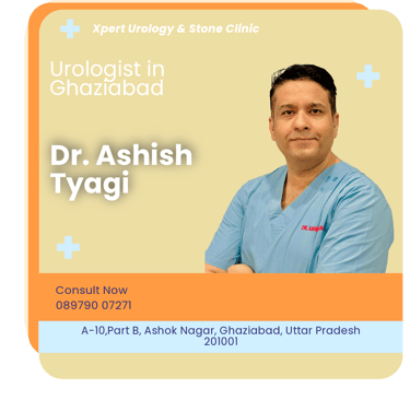 A graphical representation highlighting Dr. Ashish Tyagi as the Best Urologist in Ghaziabad.