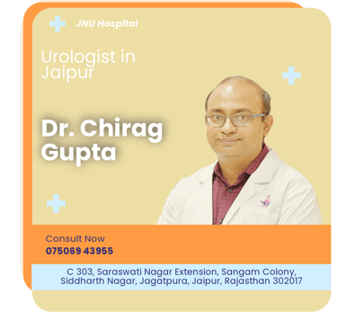A graphical representation highlighting Dr. Chirag Gupta as the Best Urologist in Jaipur.