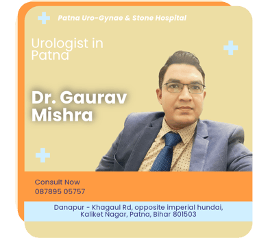 A graphical representation highlighting Dr. Gaurav Mishra as the Best Urologist in Patna.