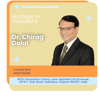 A graphical representation highlighting Dr. Chirag Dalal as the Best Urologist in Vadodara.
