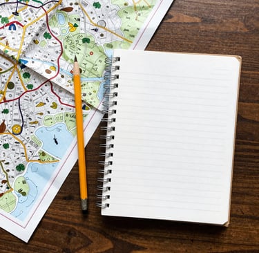 eyeglasses on map