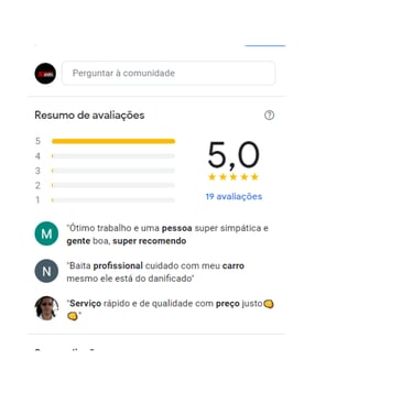 Avaliações de clientes