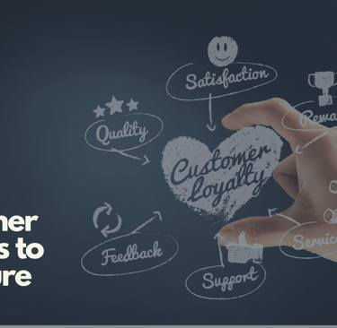 A chalkboard listing out six key customer metrics for preventing customer churn.