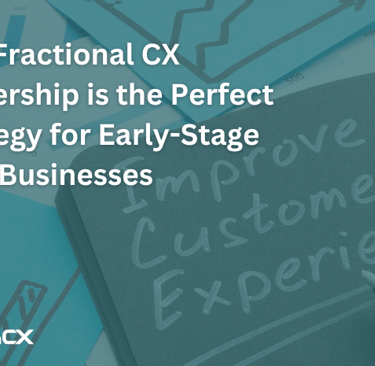A book and pen writing improve customer experience with a caption of fractional CX leadership.
