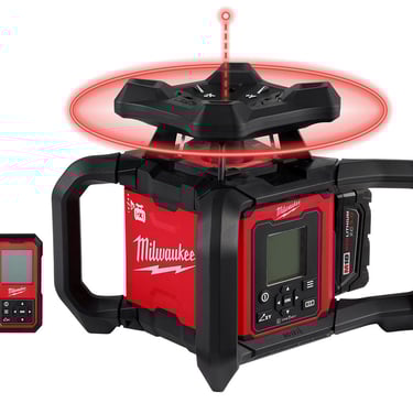 Milwaukee 3704-21T M18 Red Exterior Dual Slope Rotary Laser Level 3.0Ah Kit