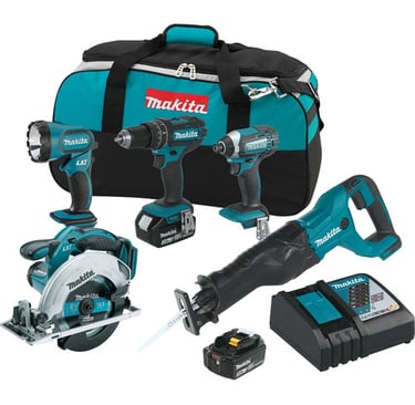 Makita 18V LXT Lithium-Ion 5-Tool Cordless Combo Kit (3 Ah)