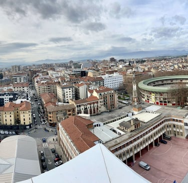 panoramic skyline view from the rooftop