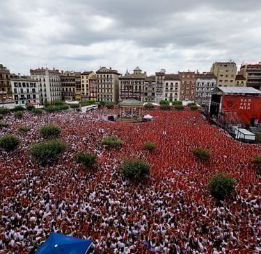 Plaza del Castillo during San Fermin festival