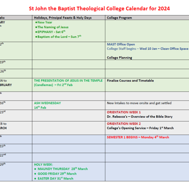 Click to Open Annual Calendar