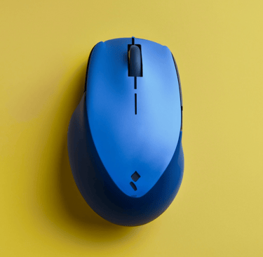 a blue computer mouse