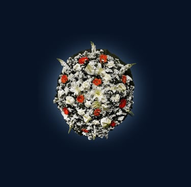 imagem de coroa de flores B Luxo Laranja para venda no cemitério araçá