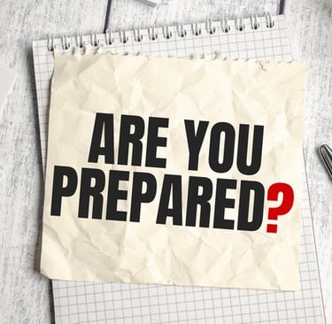 a notepad with are you prepared on it