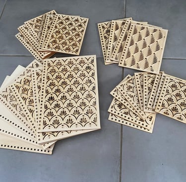 Bois 3mm gravé et découpé au laser