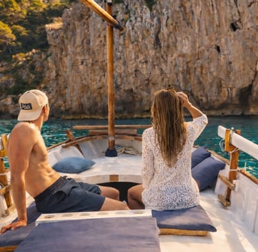 Discovering secret beaches Mallorca aboard private wooden boat Valldemossa