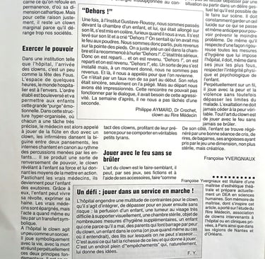 Page 2 de mon article dans Vous et votre santé sur le clown à l'hôpital.