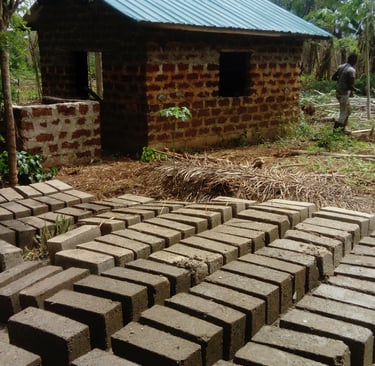 Les briques en argile de la Ferme Aménopé Togo Permaculture